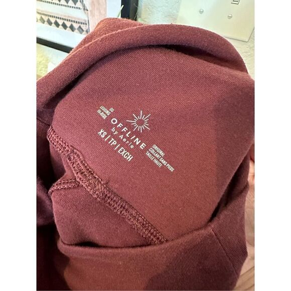 Aerie Offline OG Original High Rise Maroon Women’s Leggings Size XS - Picture 6 of 6